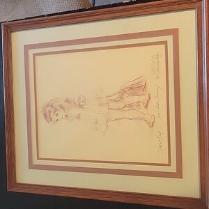 Connie King Just Like Mommy Signed Lithograph Matted and Framed